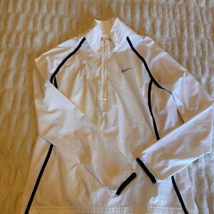 Nike White and Black Windbreaker Jacket
